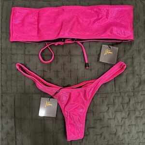 Meltdown Vibrant  Pink Accents set Pink Bikini Set